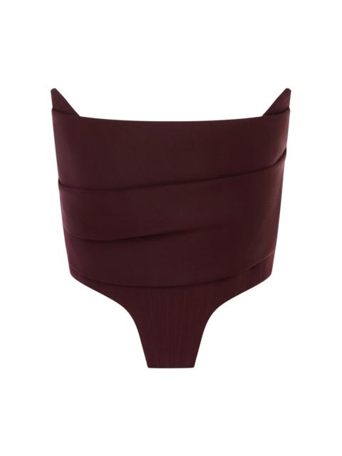 Wool Corset Top burgundy