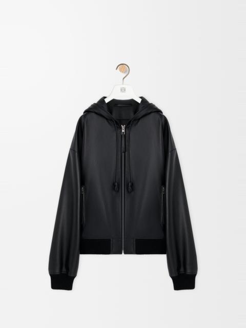 Hooded jacket in nappa lambskin