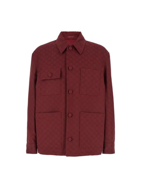 Bordeaux Jacket With All-over Gg Motif In Cotton Blend Man