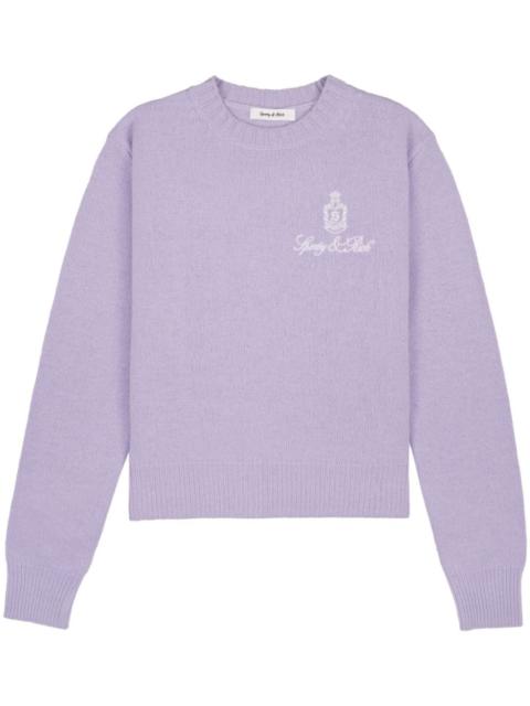 embroidered-logo cashmere jumper