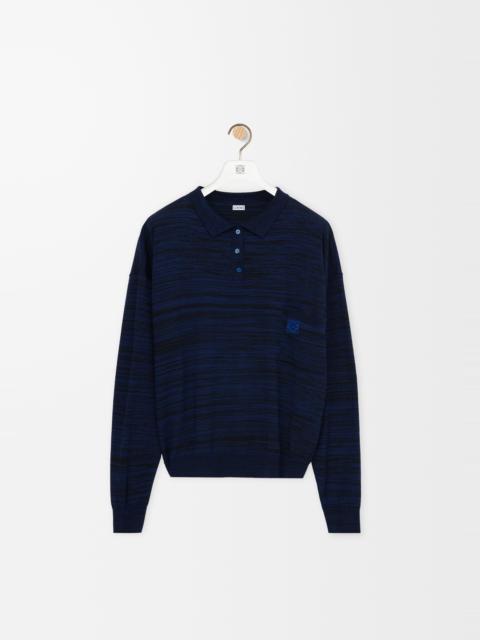 Polo sweater in wool
