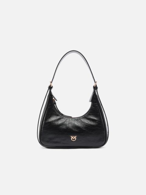 MISS PINKO MINI HOBO SHOULDER BAG IN SHINY LEATHER
