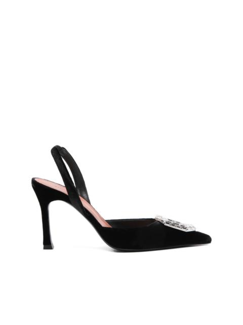 90mm Camelia embellished-detail pumps