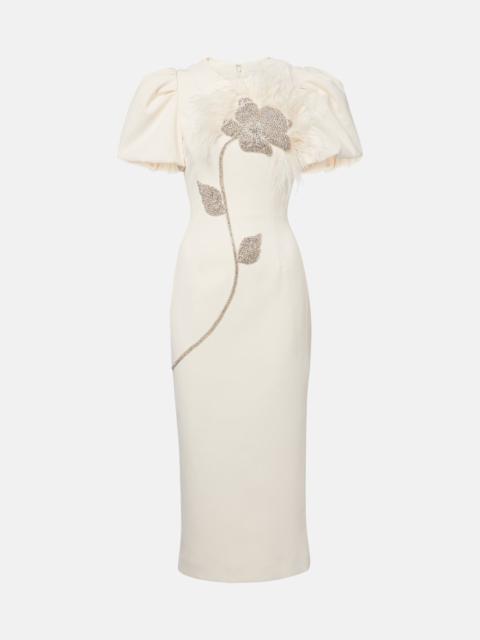 Embellished crêpe cocktail dress