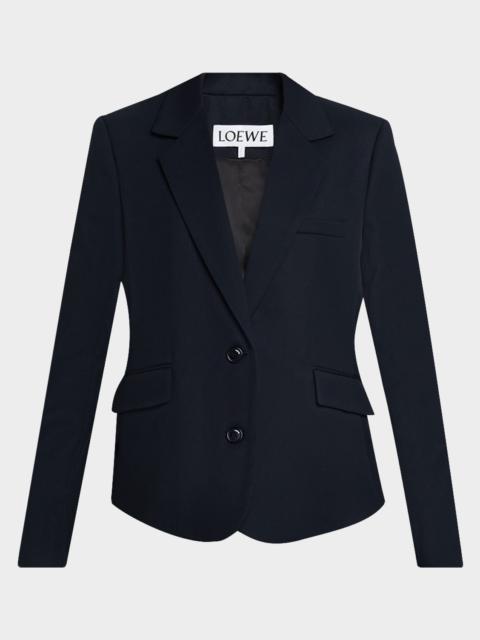 Single-Breasted Belt Cinched Tailored Jacket