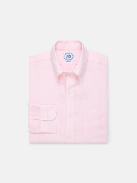 MADE-IN-USA THOMAS MASON PINK WITH WHITE STRIPE LINEN SHIRT