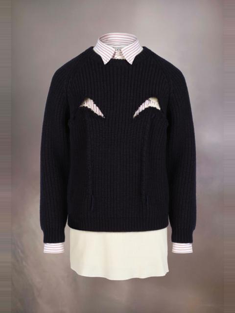 Twill pinstripe shirt sweater