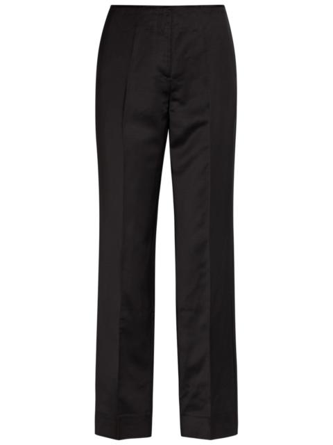 Toteme Raw-edged Straight-leg Satin Trousers