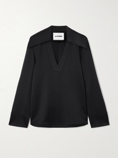 Satin-crepe blouse Black
