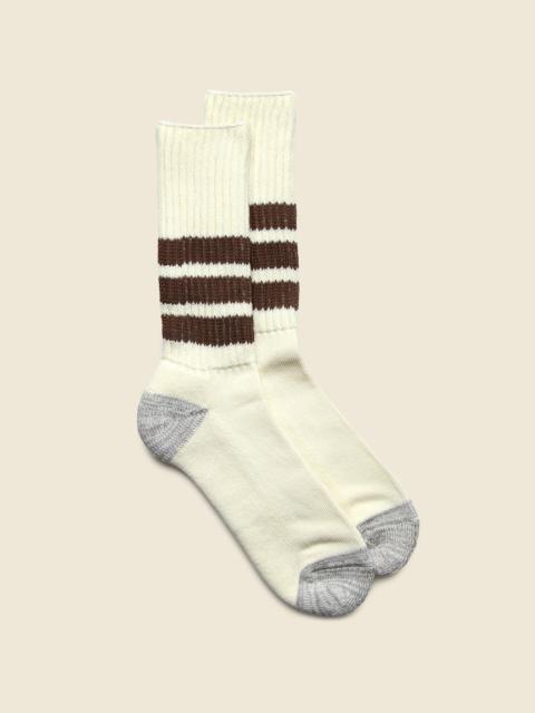 Coarse Ribbed Old School Sock - Brown