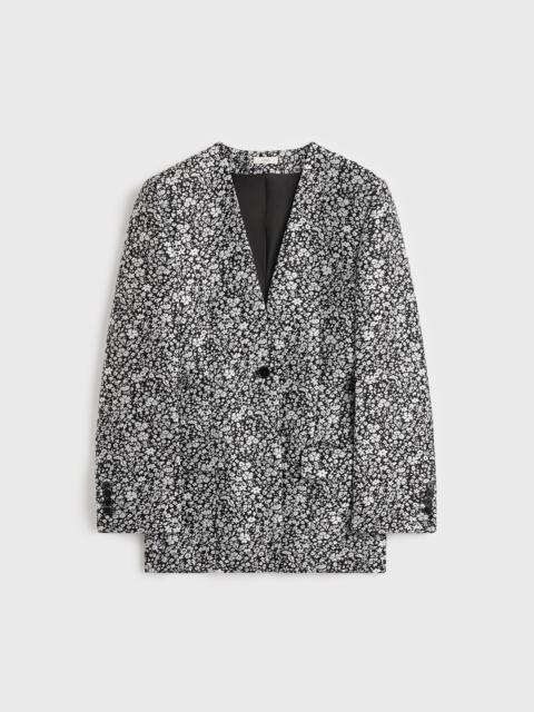 Floral slouch blazer white/black