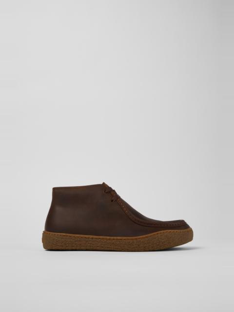 Brown Nubuck Ankle Boots for Men.