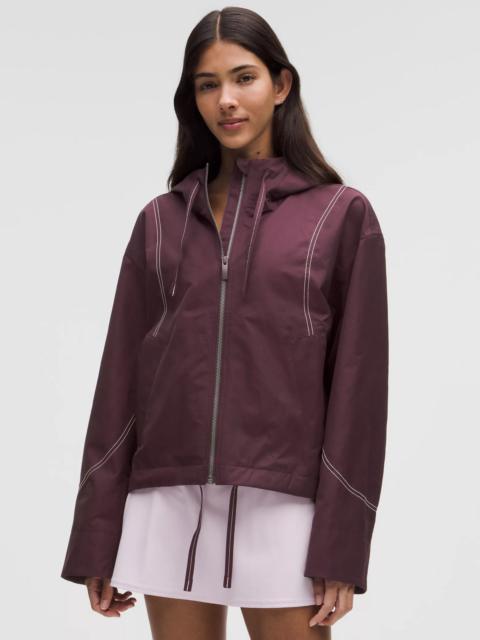 Water-Resistant Cropped Hooded Jacket