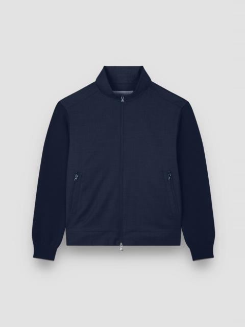 MERINO WOOL HYBRID ZIP-UP CARDIGAN