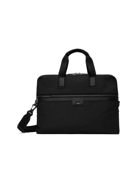 Black Embossed-Logo Briefcase