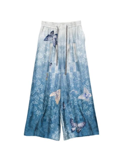 butterfly-print palazzo pants