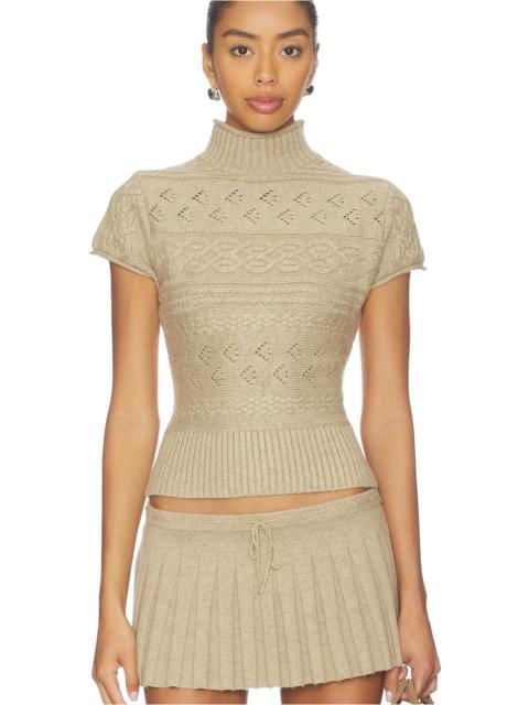 Cable Knit Turtleneck Top