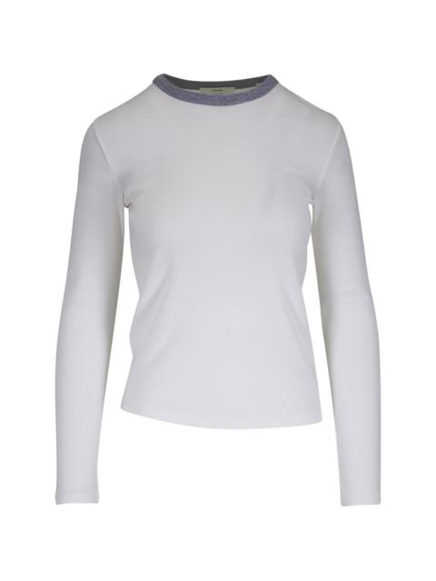 crew-neck long-sleeve T-shirt