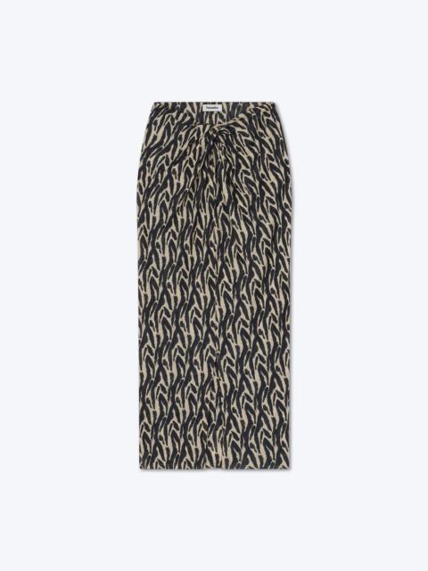 MARYA - Printed mesh-jersey skirt - Brushstroke animal