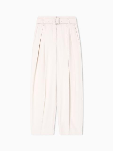 ENVERS SATIN TROUSERS WITH PLEATS AND BELT