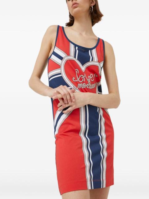 heart-print mini dress