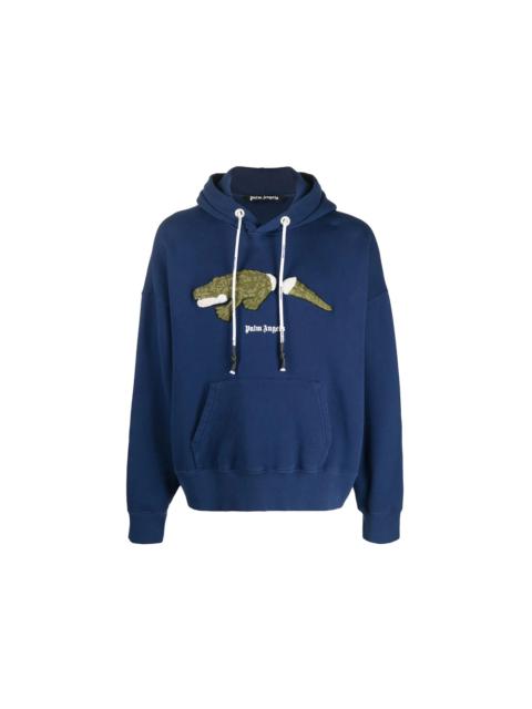 Palm Angels Crocodile Hoodie Blue