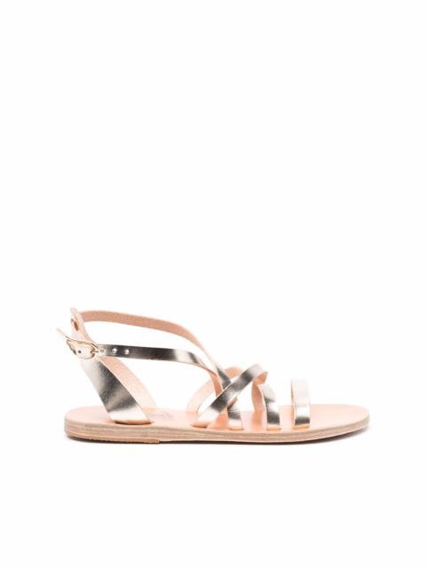 metallic-effect leather sandals