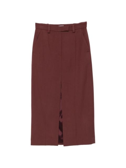 front-slit midi skirt
