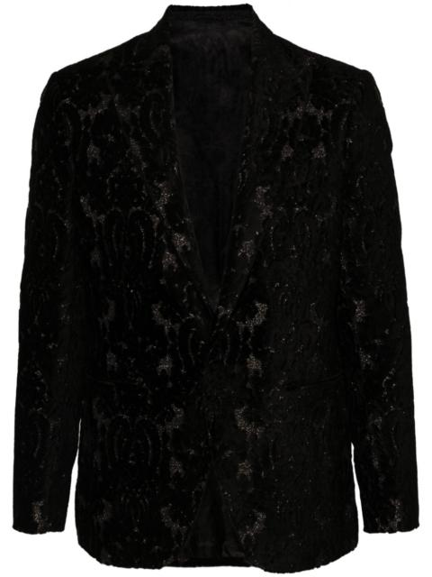 devorÃ©-effect single-breasted blazer