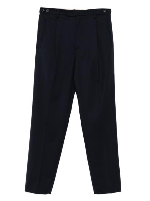 pleated-front tapered trousers
