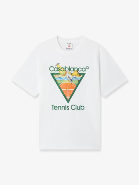 White Tennis Club Icon Pyramid Abduction Short Sleeve T-Shirt | Casablanca Paris