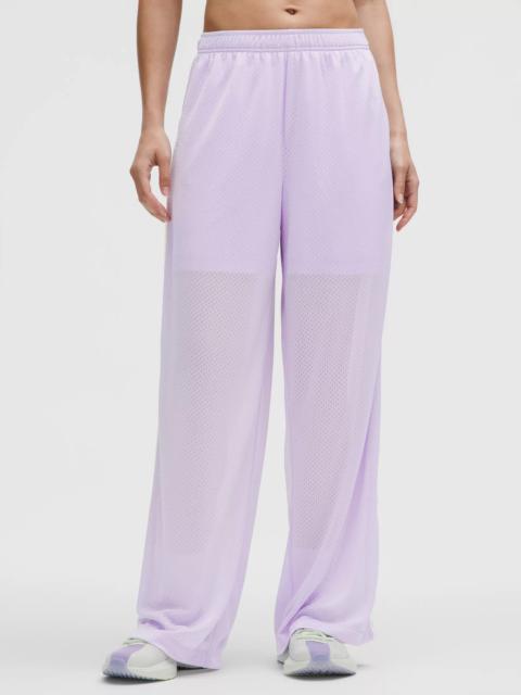 Mesh High-Rise Wide-Leg Training Pant