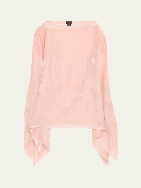 Paisley Jacquard Cape Top