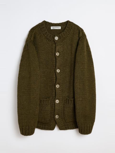 Over Cardigan Olive Mega Alpaca Wool