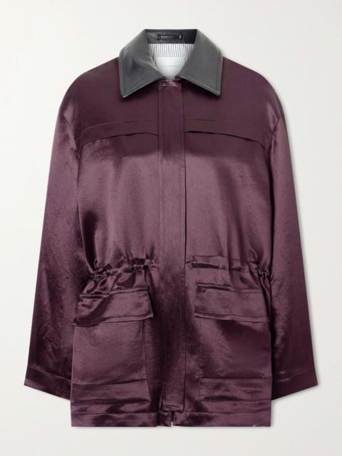Leather-trimmed Sateen Jacket