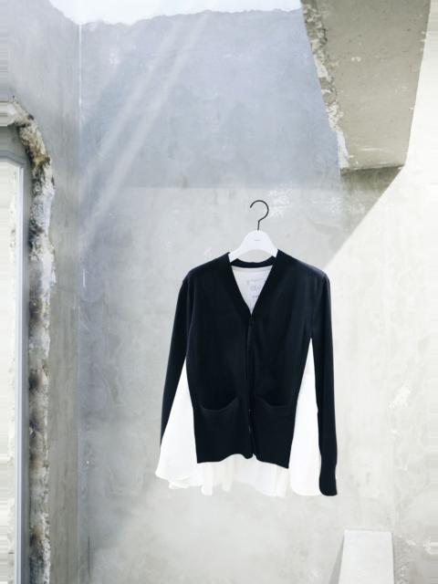 Poplin x Cotton Knit Cardigan