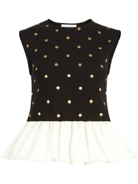polka dot peplum top