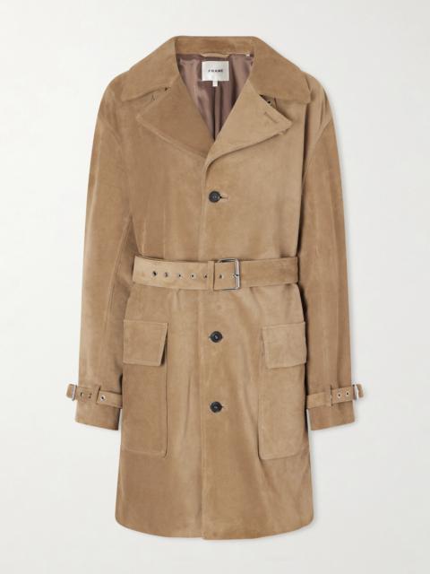 Belted Suede Trench Coat