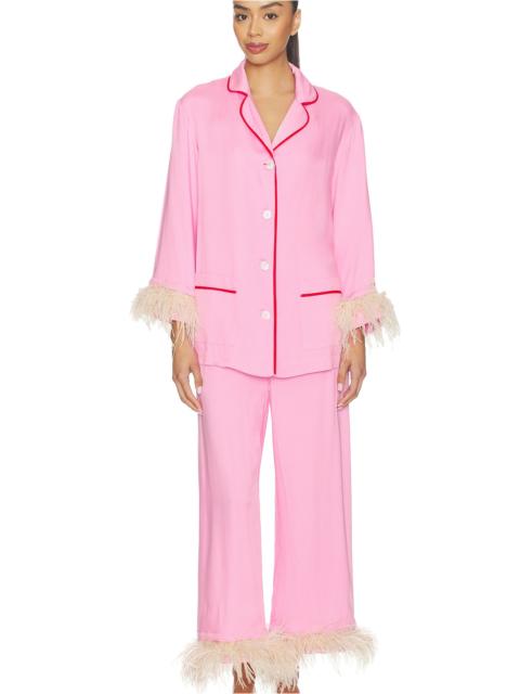 Party Pajama Set With Detachable Feathers