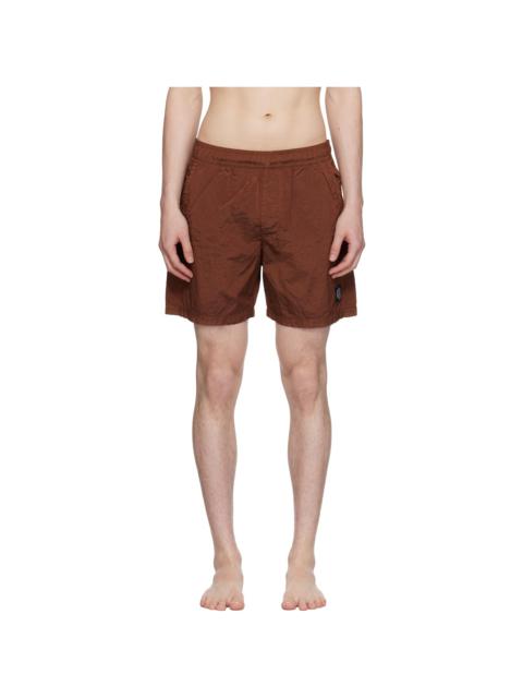 Burgundy Nylon Metal In Econyl Shorts