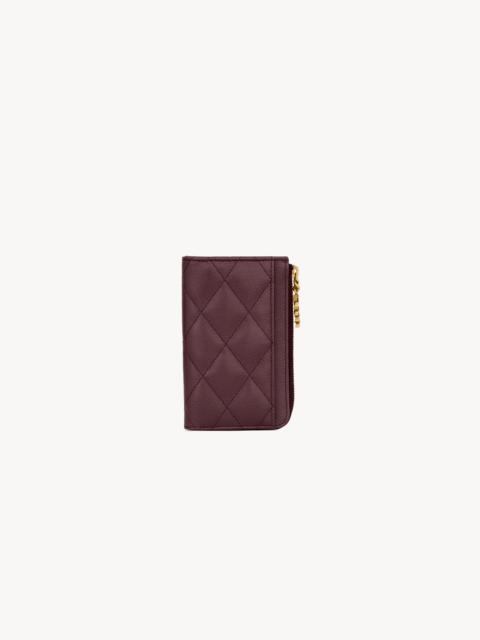 CASSANDRE BIJOU ZIP CARD CASE IN GRAIN DE POUDRE LEATHER