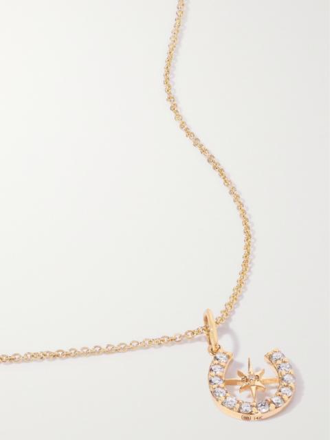Starburst Horseshoe 14-karat gold diamond necklace Gold