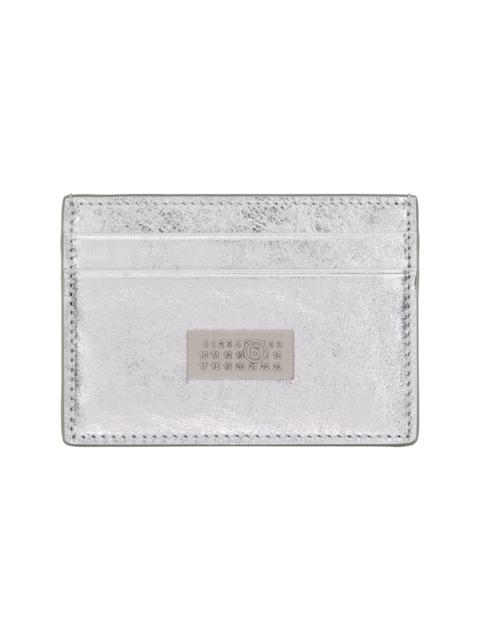 Silver Numeric Leather Card Holder