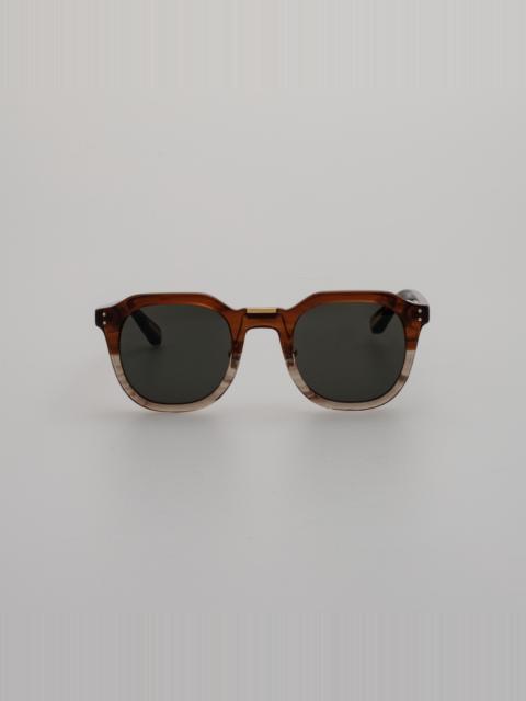 FLETCHER ANGULAR SUNGLASSES IN CARAMEL HORN
