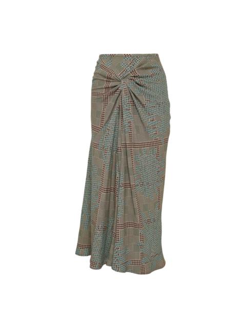 Bias Cut Skirt With Knot Detail