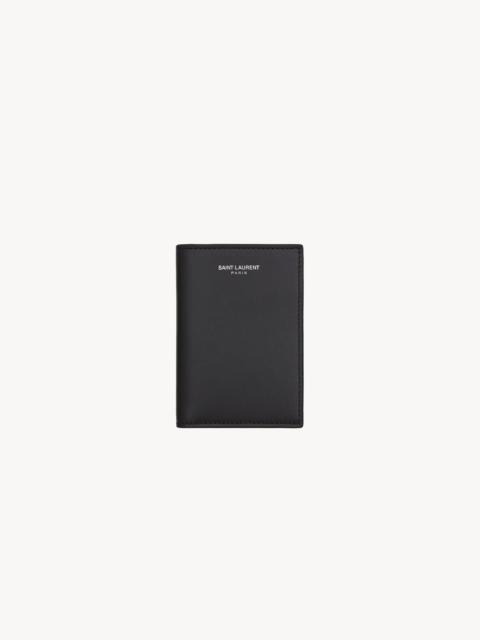 SAINT LAURENT PARIS CREDIT CARD WALLET IN SMOOTH LEATHER
