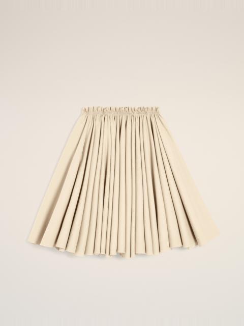 WHITE WOOL MIDI COROLLA SKIRT