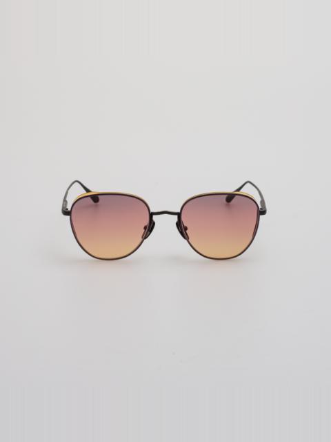 Hardy Sunglasses in Matt Nickel and Sunset Lenses
