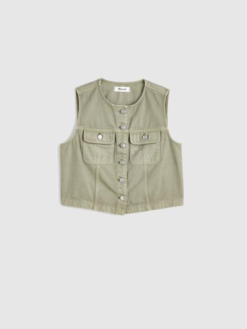 Cropped Vest in Airy Denim