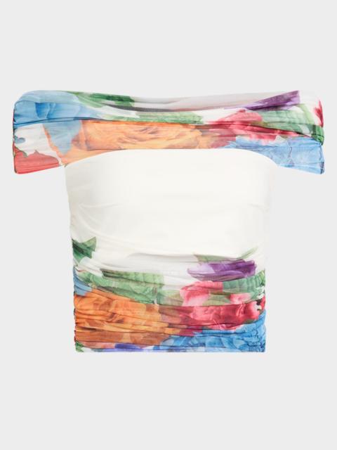 Isadola Folded Off-Shoulder Ruched Top